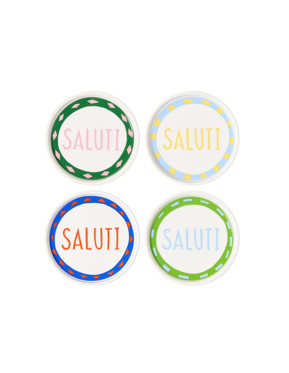 Salute 10cm Set of 4 New Bone China Coasters Multi