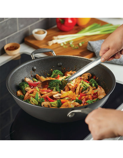 ScratchDefense A1 Nonstick Induction Open Stirfy with Helper Handle 34cm