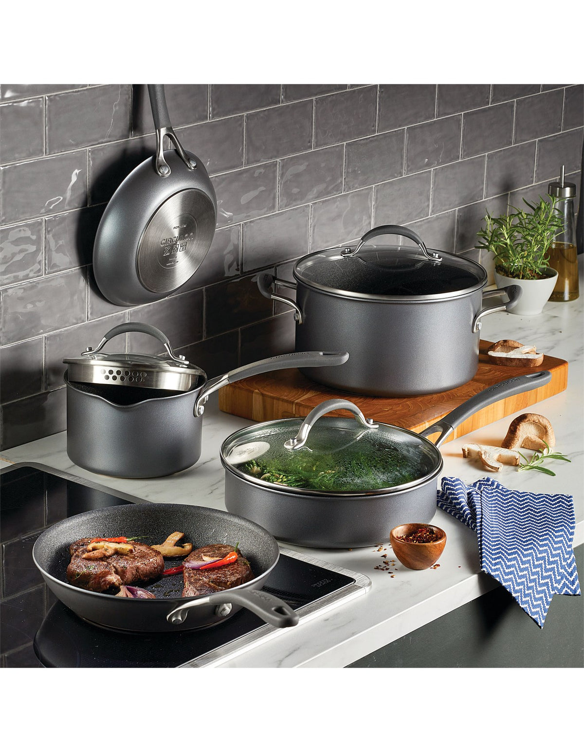 ScratchDefense A1 Nonstick Induction 5 Piece Cookware Set