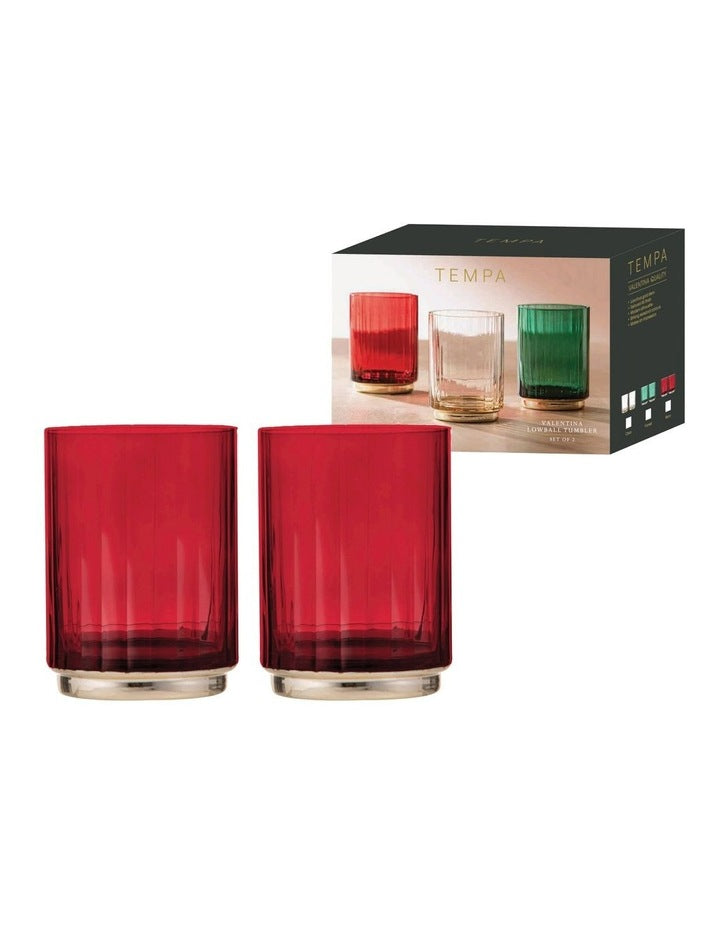 Valentina Lowball Tumbler 2 Pack in Berry