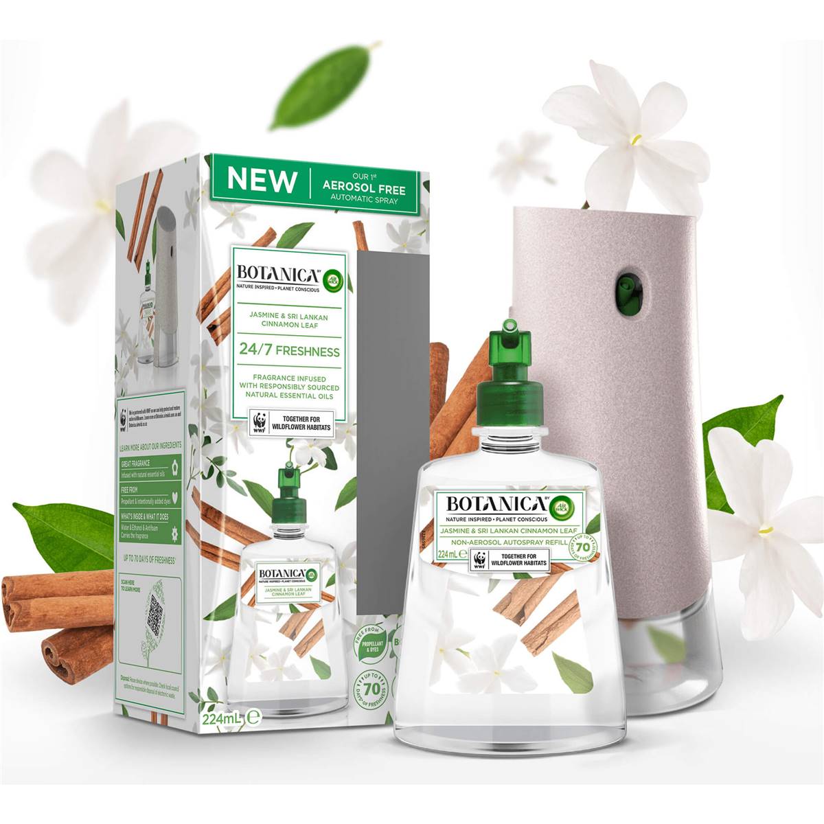 Air Wick Botanica Jasmine & Cinnamon Automatic Air Freshener Refill 224ml