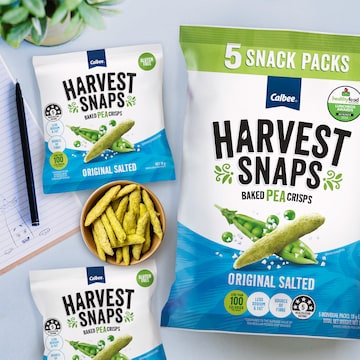 Harvest Snaps Baked Pea Crisps Original Salted 5 pack