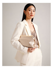Carrie Clutch Bag in Frosted Almond
