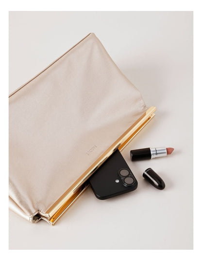 Carrie Clutch Bag in Frosted Almond