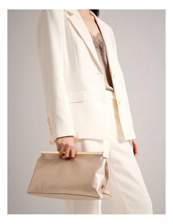 Carrie Clutch Bag in Frosted Almond