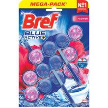 Bref Blue Active Flower Blossom Toilet Cleaner Block 50g x 3 pack