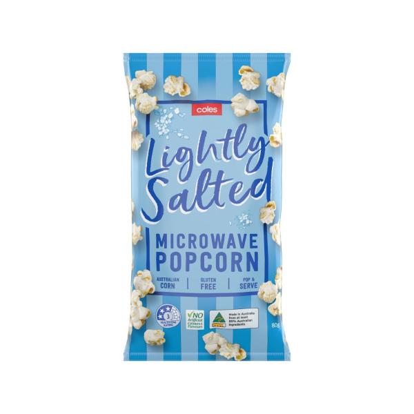 COLES MICROWAVE POPCORN:SALTED:.:80 GRAM