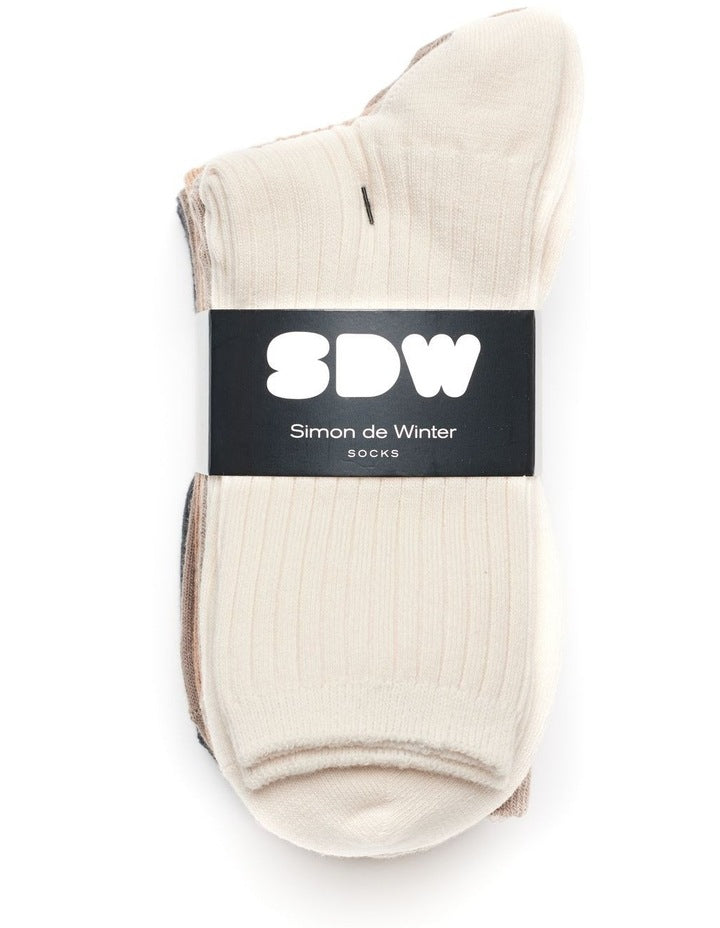 5 Pack Rib 3 Quarter Crew Socks in Multi