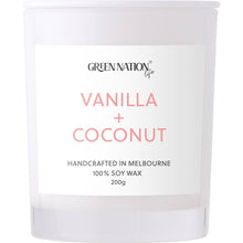 Green Nation Vanilla & Coconut Soy Wax Candle Each