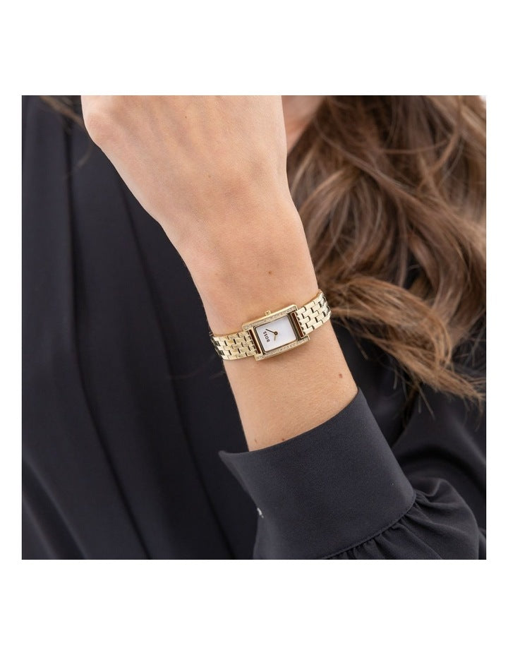 Lucy Precious Ionic Plated Thin Gold Steel Dial 1502815 Watch in White
