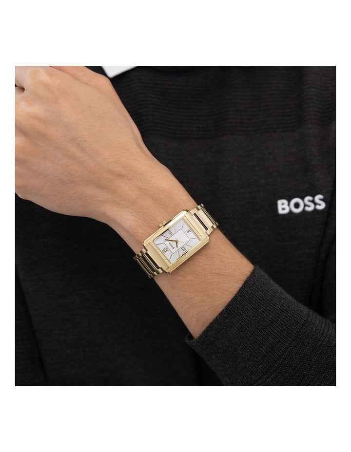 Principle Dress Ionic Plated Thin Steel Silver Dial 1514280 Watch in Gold