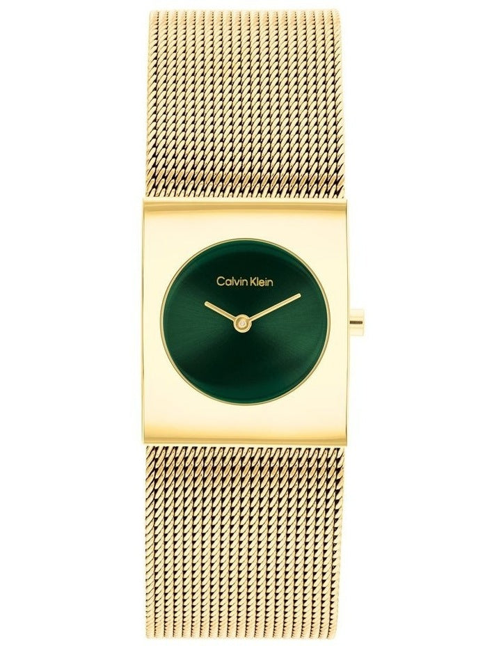 Pulse Ionic Plated Thin Gold Steel Dial 25100136 Watch in Green