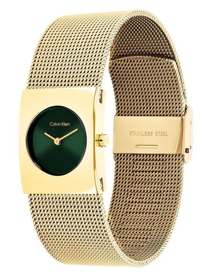 Pulse Ionic Plated Thin Gold Steel Dial 25100136 Watch in Green