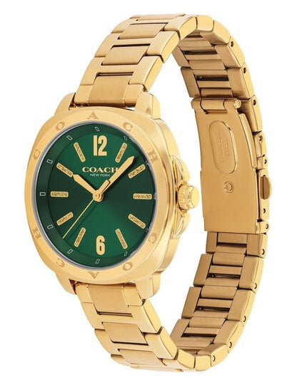 Kitt Ionic Plated Thin Gold Steel Green Dial Ladies Watch 14504535