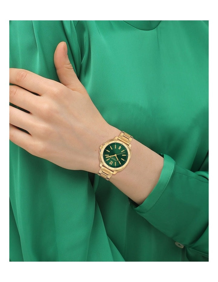 Kitt Ionic Plated Thin Gold Steel Green Dial Ladies Watch 14504535