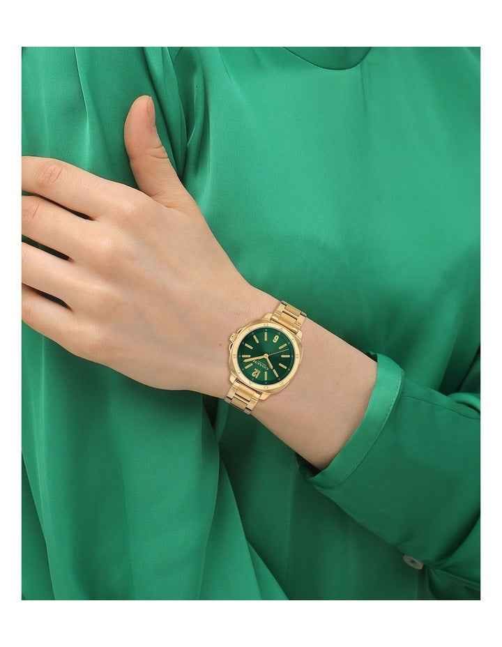Kitt Ionic Plated Thin Gold Steel Green Dial Ladies Watch 14504535