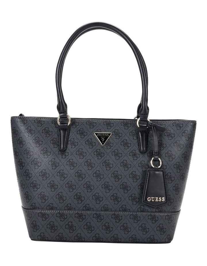 Sarai Top Zip Tote Bag in Coal Logo