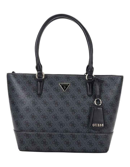 Sarai Top Zip Tote Bag in Coal Logo