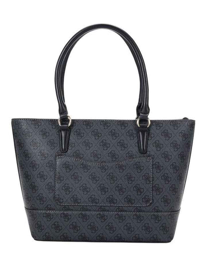 Sarai Top Zip Tote Bag in Coal Logo