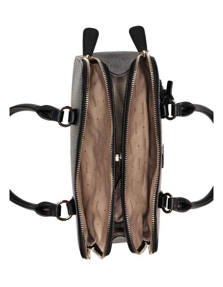 Sarai Top Zip Tote Bag in Coal Logo