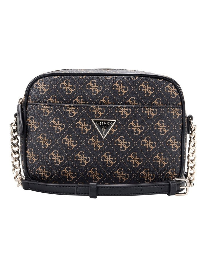 Sarai Camera Crossbody Bag in Brown Logo