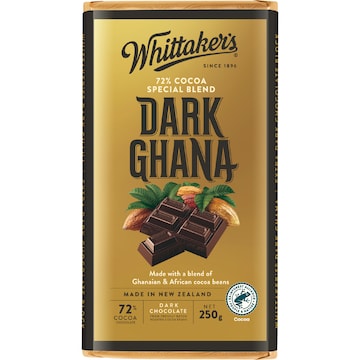 Whittaker's Block Dark Ghana Chocolate 72% 250g