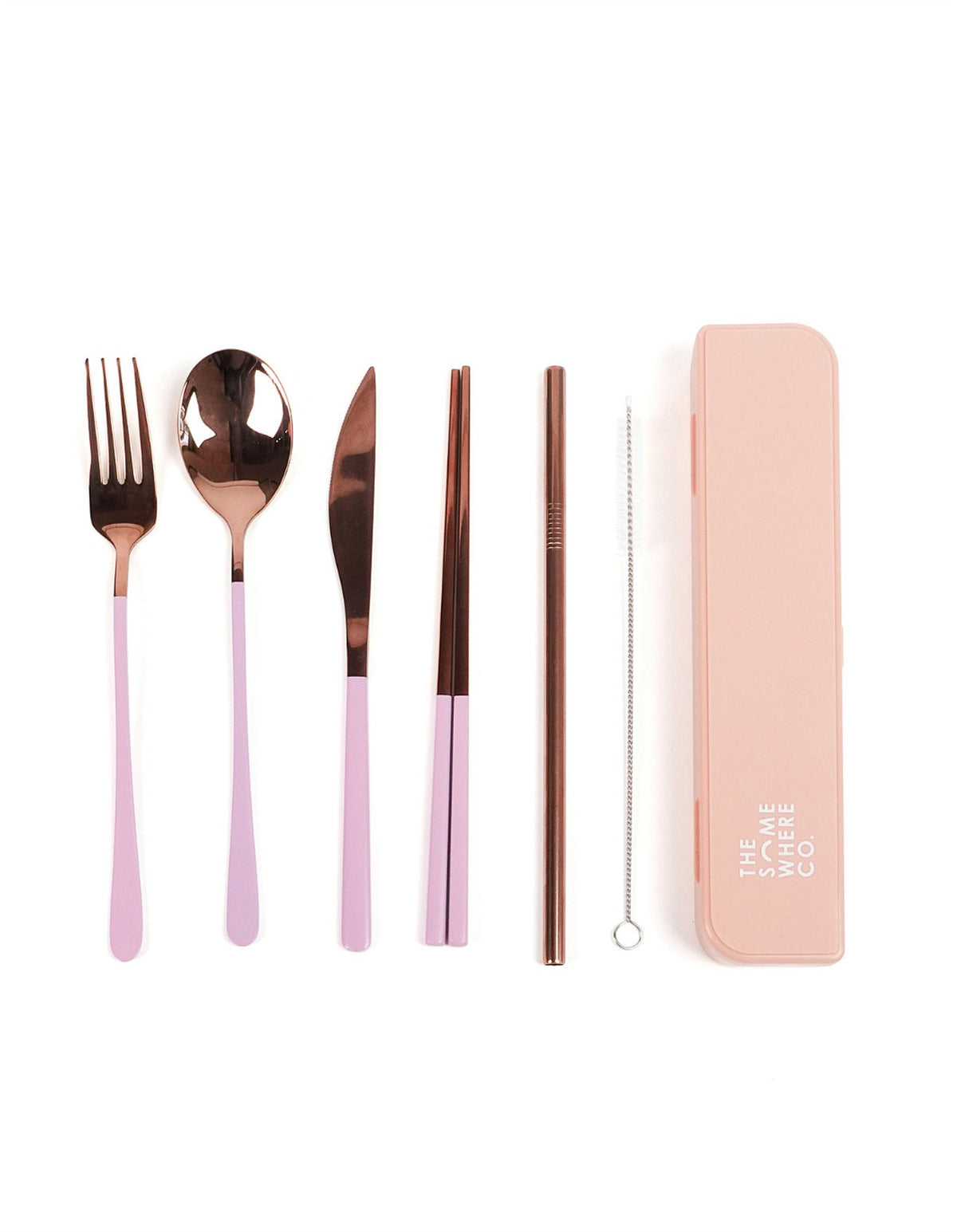 Cutlery Kit Rose Gold with Lilac Handle