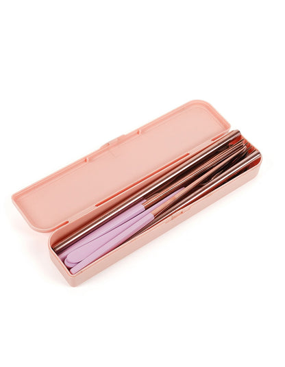 Cutlery Kit Rose Gold with Lilac Handle