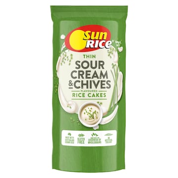 Sunrice Thin Rice Cakes Sour Cream & Chives 160g