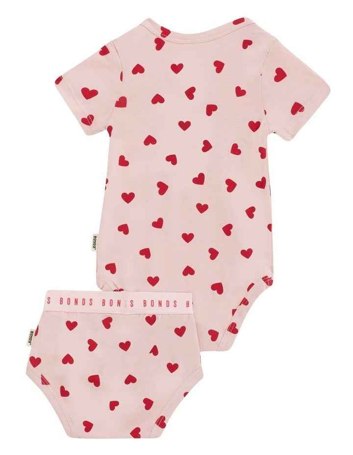 Baby Newbies Organic Cotton 2 Pack in Love Heart Sparkle
