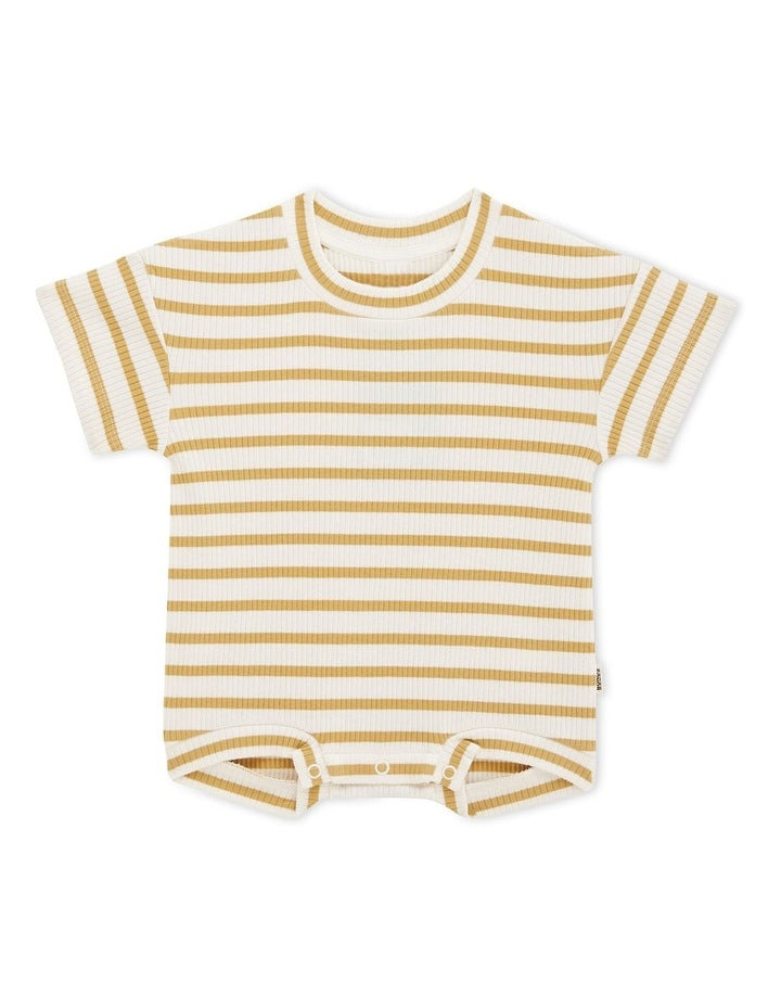 Wide Needle Rib Slouchy Suit in Drying Clay/Marscapone