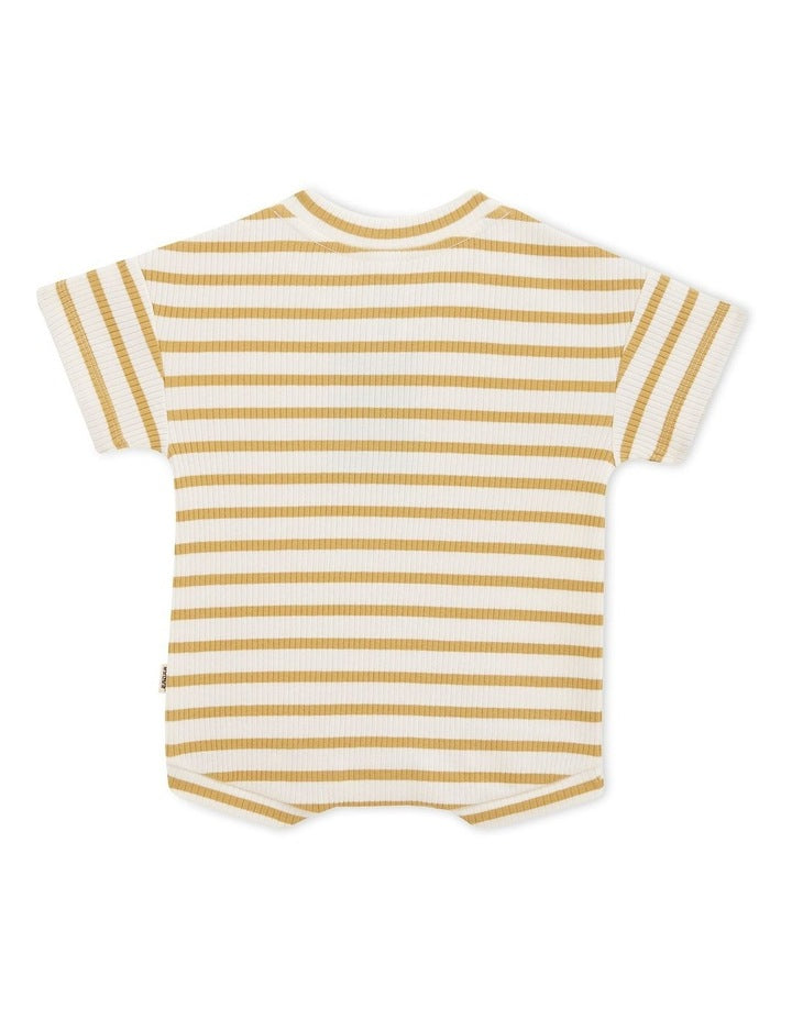 Wide Needle Rib Slouchy Suit in Drying Clay/Marscapone