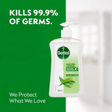 Dettol Antibacterial Liquid Hand Wash Pump Aloe Vera & Vitamin E 500mL