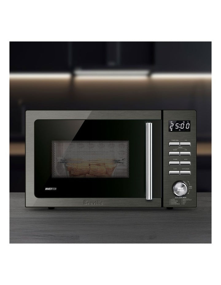 The Easy Wave Inverter 25L Stainless Steel LMO425BST2IAN1 in Black