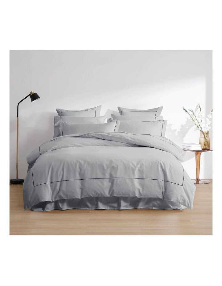 1250TC Triblend Quilt Cover Set in Grey