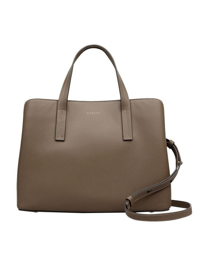 Dukes Place Medium Ziptop Grab Bag in Coffee