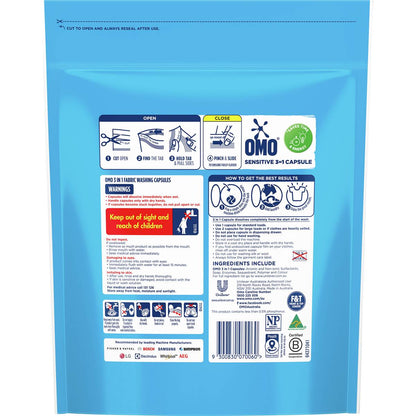OMO Sensitive Laundry Capsules 3-In-1 50 pack