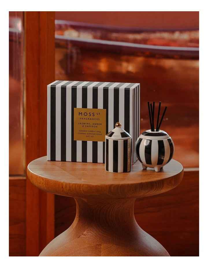 Jasmine, Amber & Saffron Mini Candle & Diffuser Gift Set