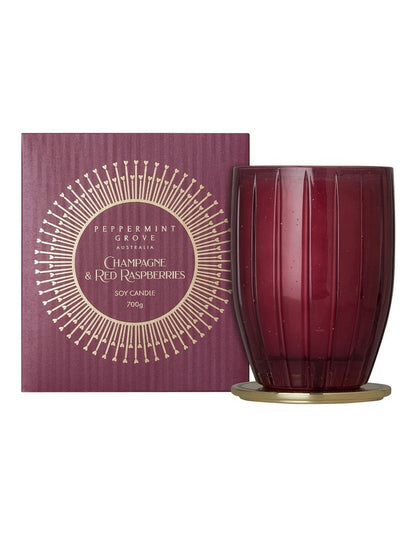 Champagne And Raspberries Large Candle 370g