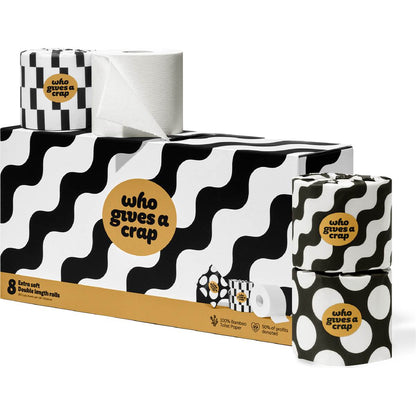Who Gives A Crap Double Length Bamboo Toilet Rolls 8 Pack