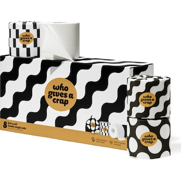 Who Gives A Crap Double Length Bamboo 3 Ply Toilet Paper 8 pack