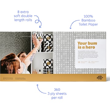 Who Gives A Crap Double Length Bamboo 3 Ply Toilet Paper 8 pack