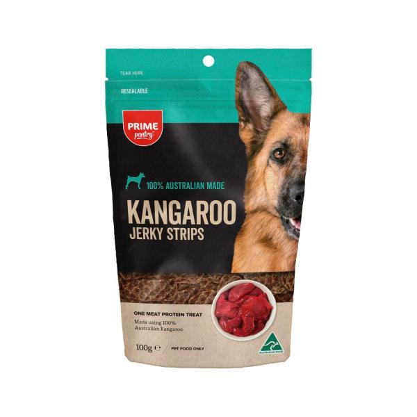 PRIME PANTRY JERKY DOG TREAT KANGAROO 100 GRAM