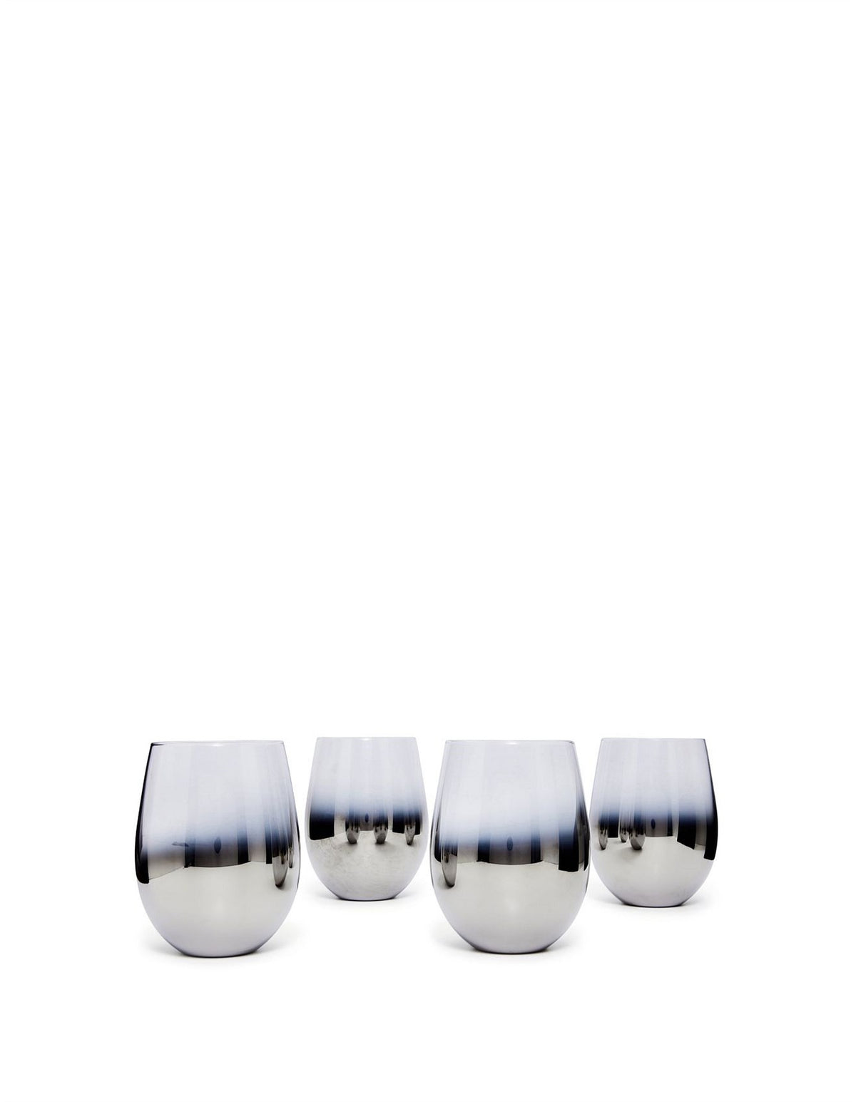 Reine Ombre Stemless Wine Glasses Set of 4 Silver