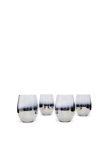 Reine Ombre Stemless Wine Glasses Set of 4 Silver