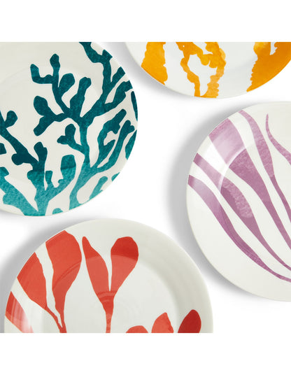 1815 Bright Plate 24cm Multicolour Mixed Pattern Set of 4