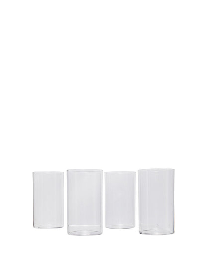 Hudson Straight Side Borosilicate Hi Ball Glasses Set of 4 Clear