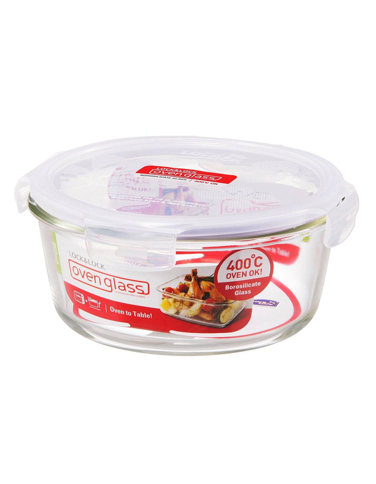 BOROSEAL GLASS HEAT RESISTANT CONTAINER ROUND 950ML