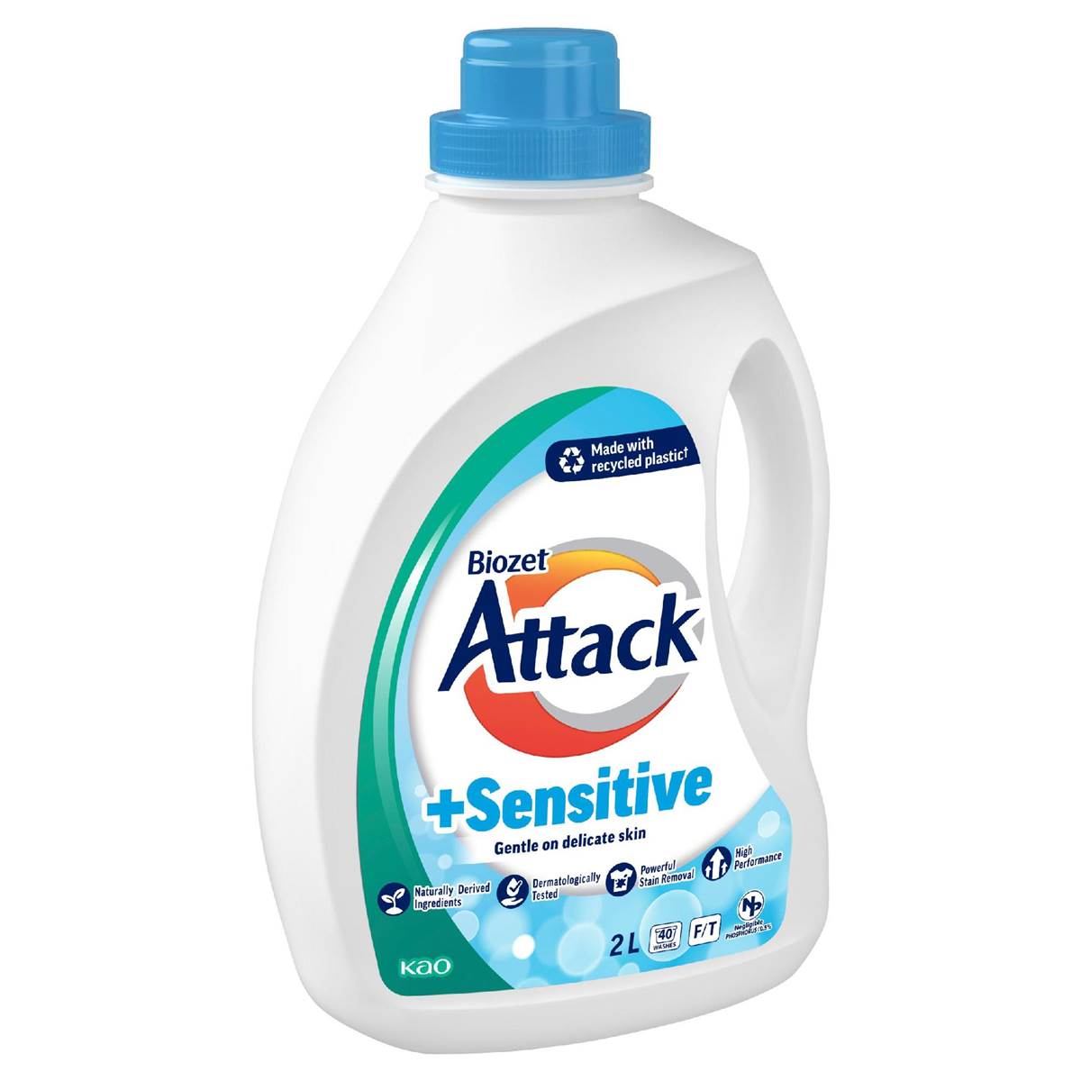 Biozet Attack+ Sensitive Laundry Liquid 2l