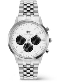 Iconic Chrono Panda Link Watch 42mm in Silver